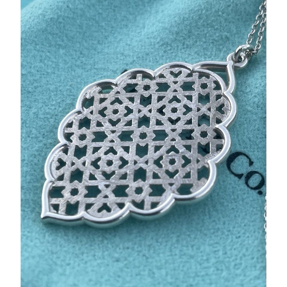 Tiffany & Co . 17" Silver 925 Paloma Picasso MARRAKESH Necklace Pendant - Large - Picture 2 of 14